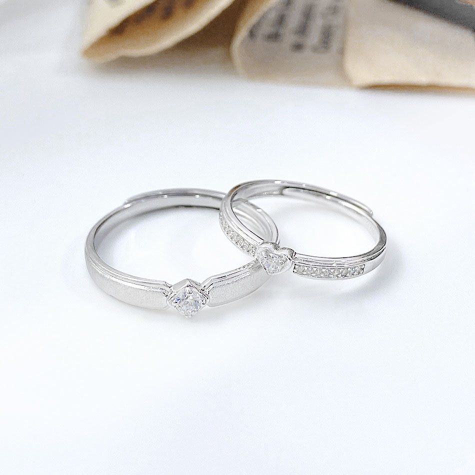 5A Cz Sterling Silver Pair Ring