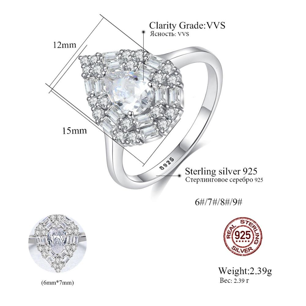 3A Cz Drop Design Full-Body Sterling Silver Ring