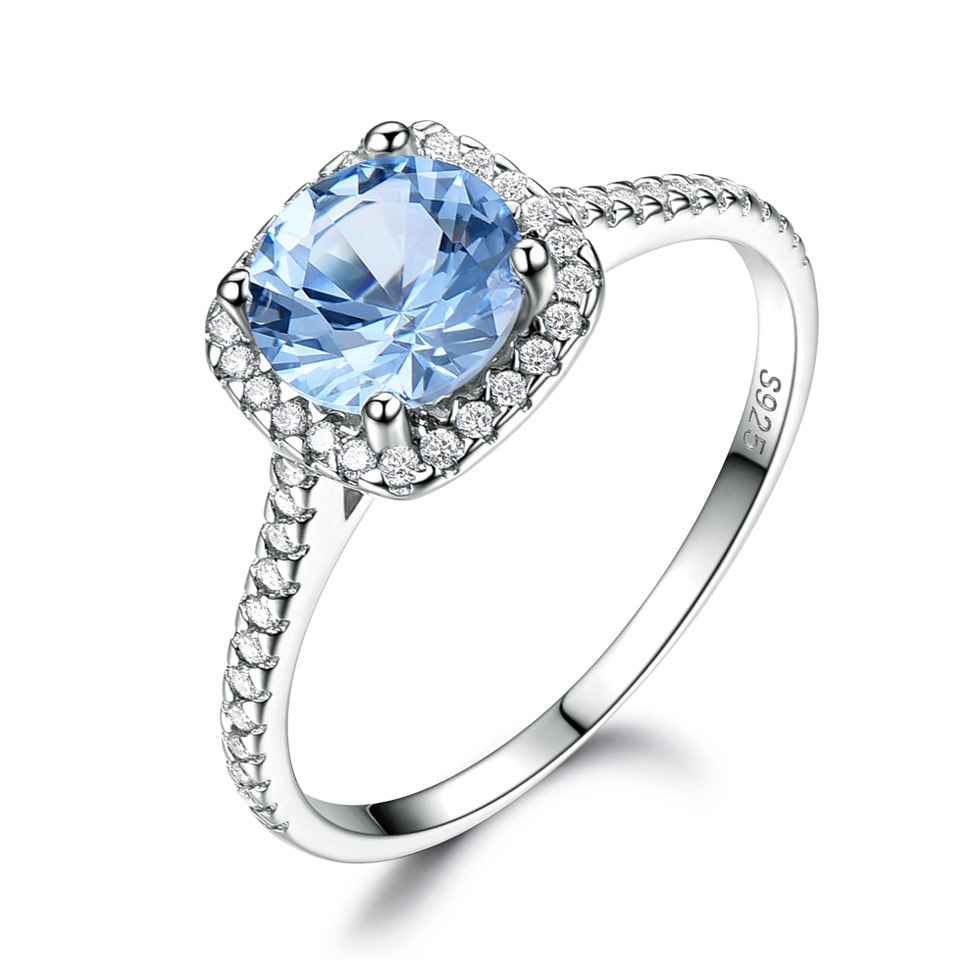 Cz Nano Fashion Sky Blue Topaz Sterling Silver Ring