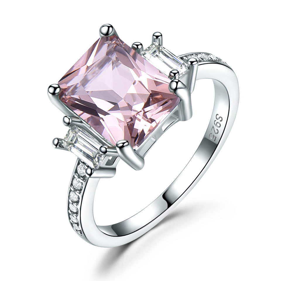 Cz Nano Fashion Pink Topaz Stone Sterling Silver Ring
