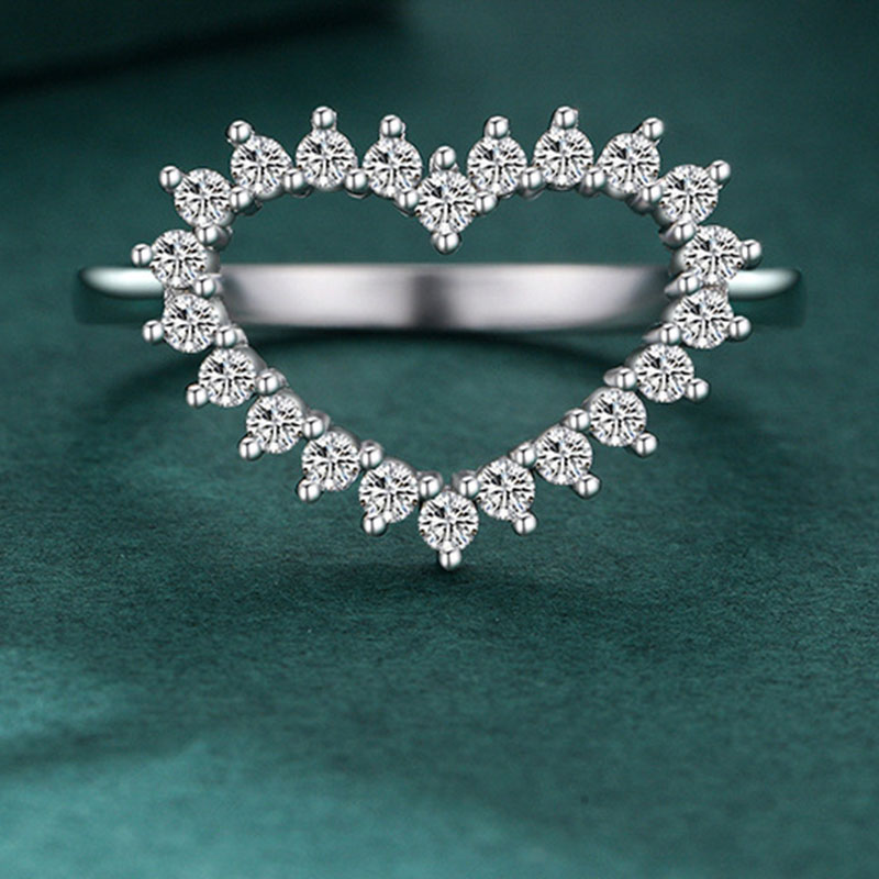 Cz Heart Shape Sterling Silver Ring