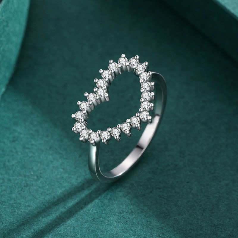 Cz Heart Shape Sterling Silver Ring