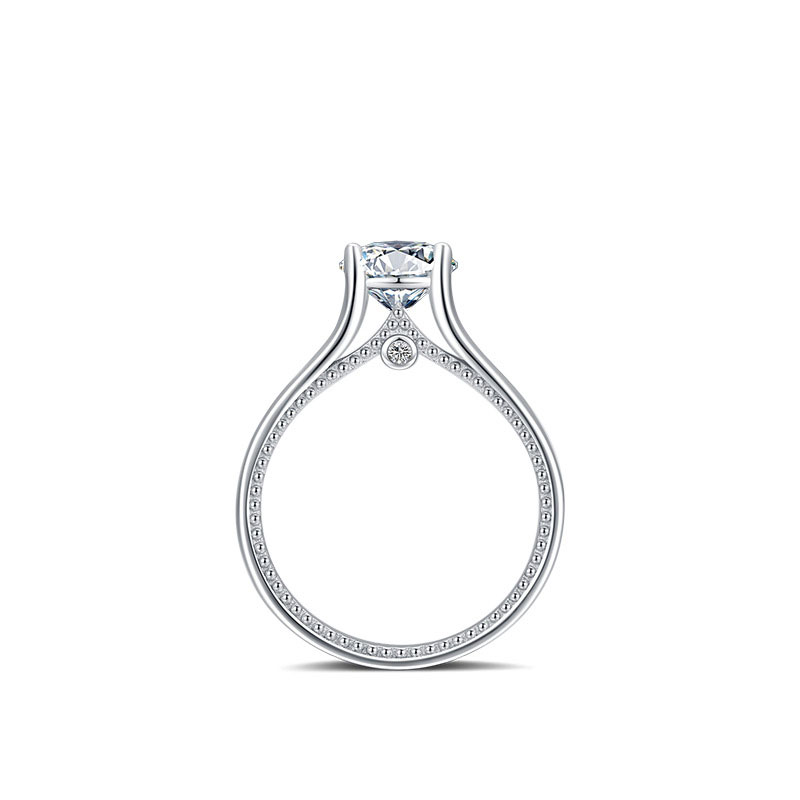 Cz Simple Round Super Flash Sterling Silver Ring