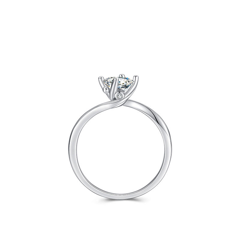 Cz Simple Fashion Single Diamond Super Flash Sterling Silver Ring