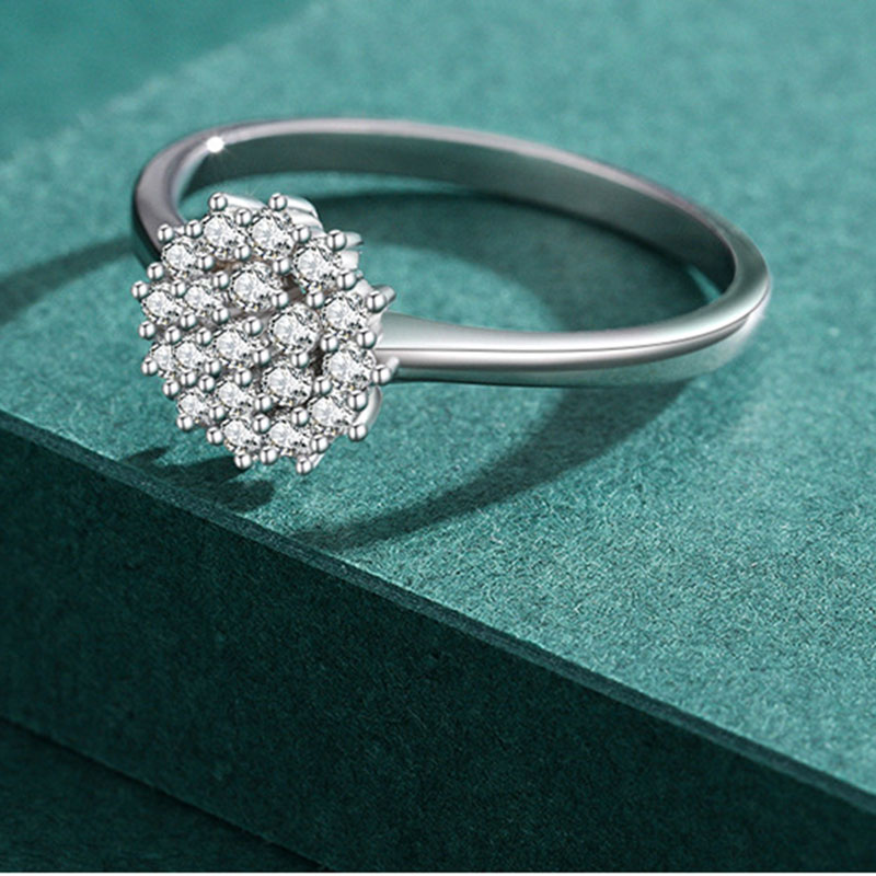 Cz Micro Stud Sterling Silver Ring