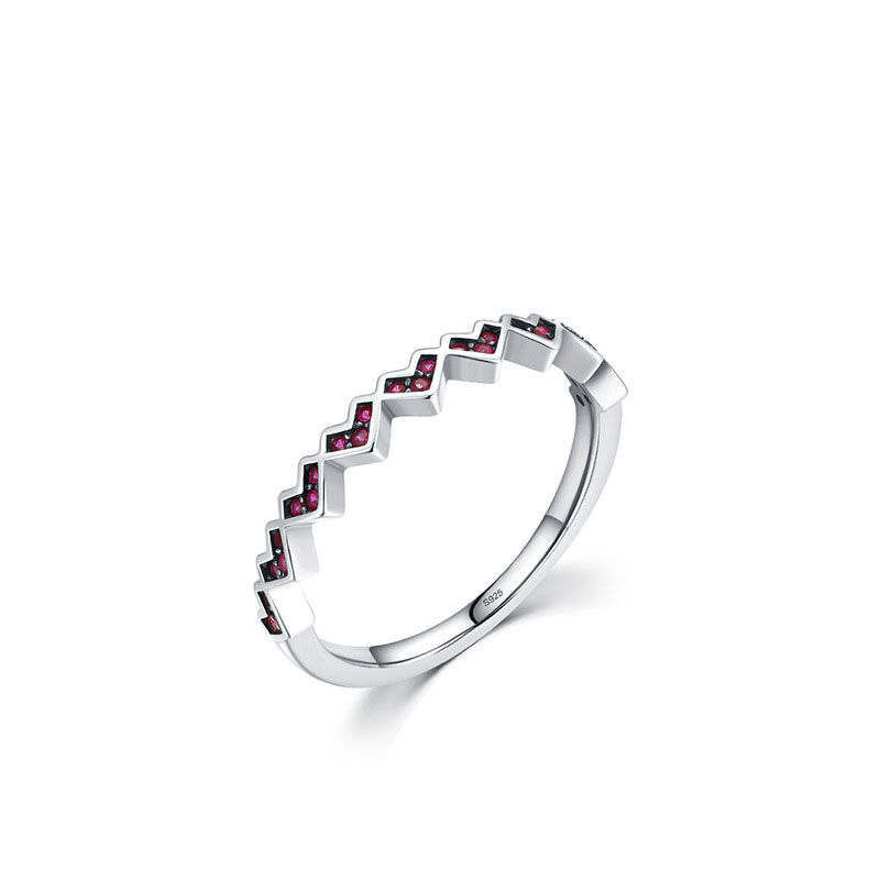Cz Irregular Fashion Heart Shape Sterling Silver Ring