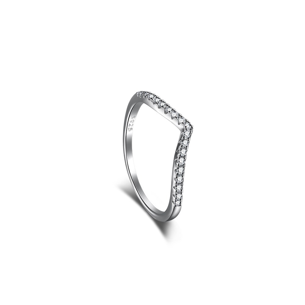 5A Cz Rhodium Plated Sterling Silver Rings